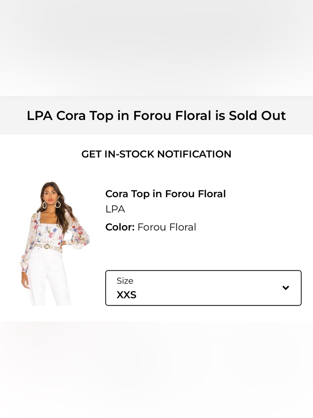 LPA Cora Floral Square-Neck Puff Sleeve Top